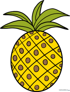 A colorful, finished pineapple illustration on a clean background.