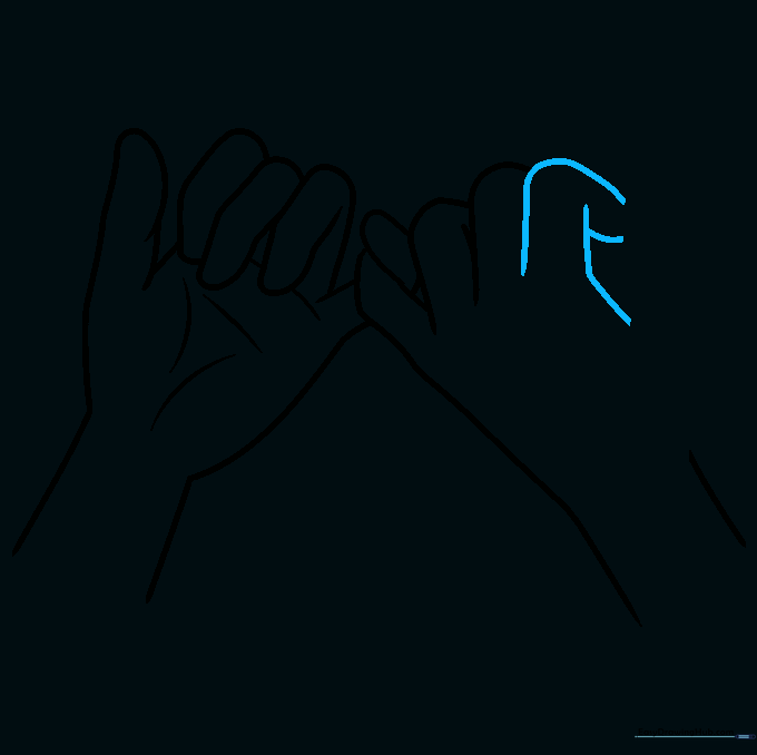 Refining the index finger and hand structure on the second hand.