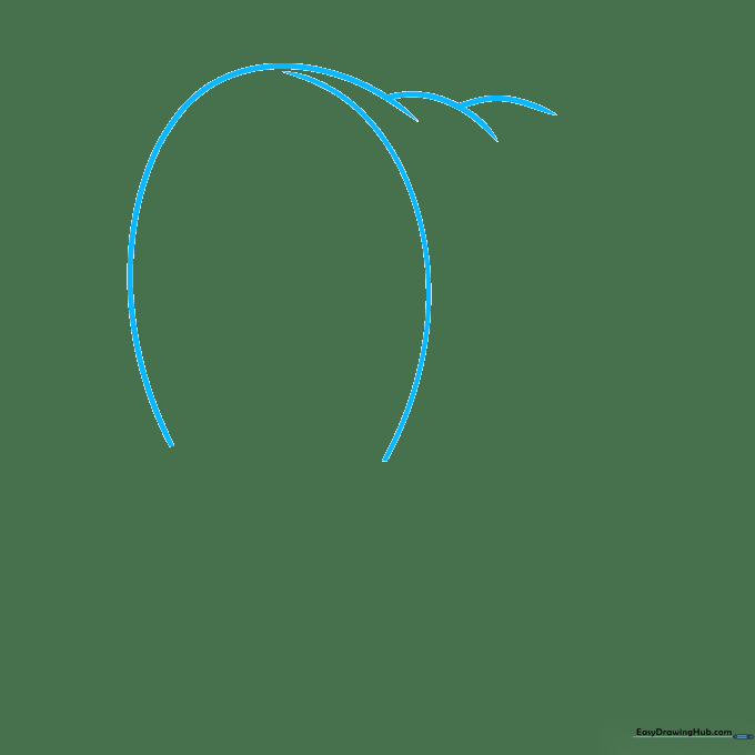 Pencil sketch of two overlapping arches representing the canvas cover of a pioneer wagon.