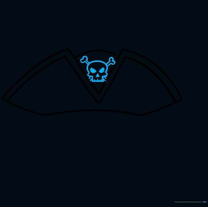 Adding a skull and crossbones emblem to the center of the pirate hat.