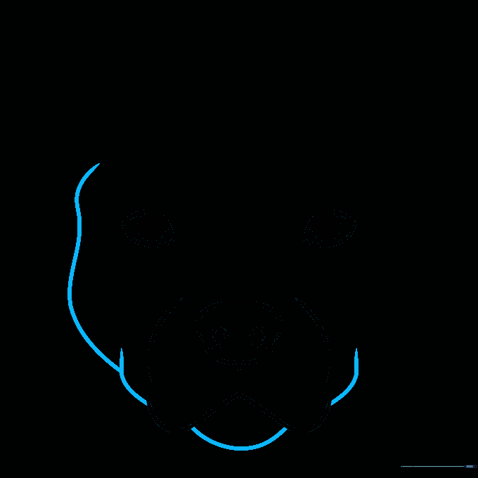 Sketching the lower jaw and the beginning of the head shape.