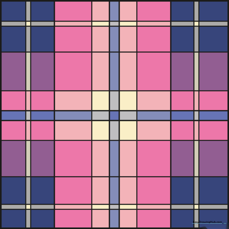 A colorful, finished plaid pattern illustration used for fashion design.