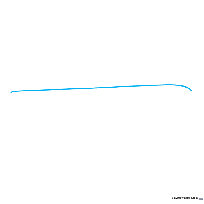 A single curved line representing the top profile of an airplane fuselage on a white background.