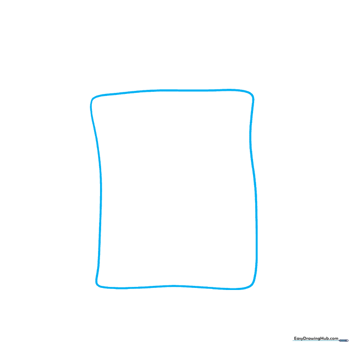 A simple, hand-drawn wavy rectangle representing the rigid outer cell wall of a plant cell.