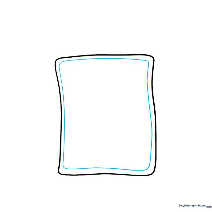 Drawing a second inner rectangle to define the cell membrane layer inside the cell wall.