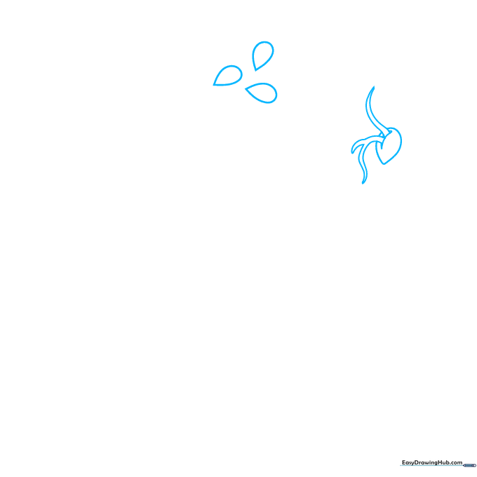Pencil sketch showing three teardrop-shaped seeds and one sprouting seed with roots and a stem.