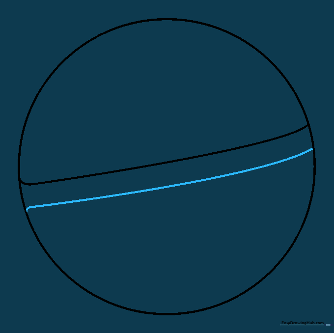 A second curved line added to create a band across the center of the Poké Ball.