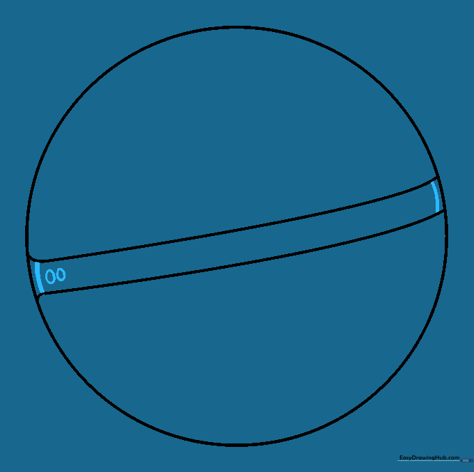Adding small curved lines at the edges of the band and two small ovals for detail.