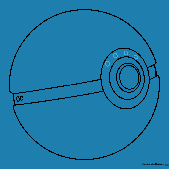 Four tiny circles added to the button mechanism for extra detail.