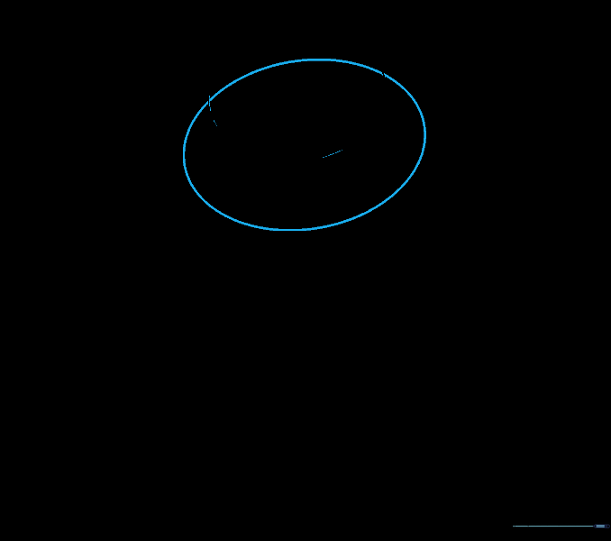 A second, larger oval drawn overlapping the first to create the snout area of the bear.