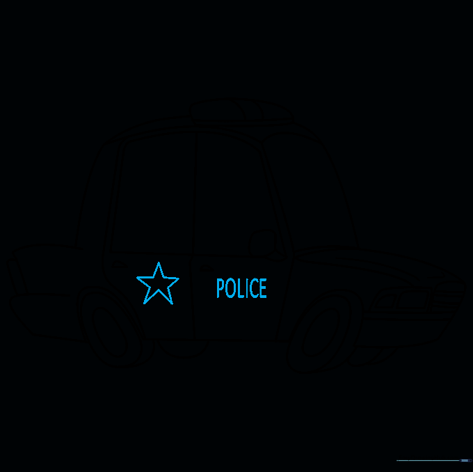 Adding the star emblem and the word POLICE to the car door.