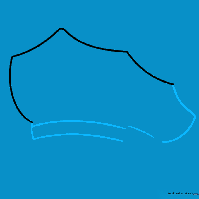 Adding a rectangular band to the base of the police hat sketch.