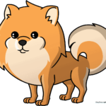 A vibrant, finished illustration of a cute Pomeranian, serving as the guide's cover image.