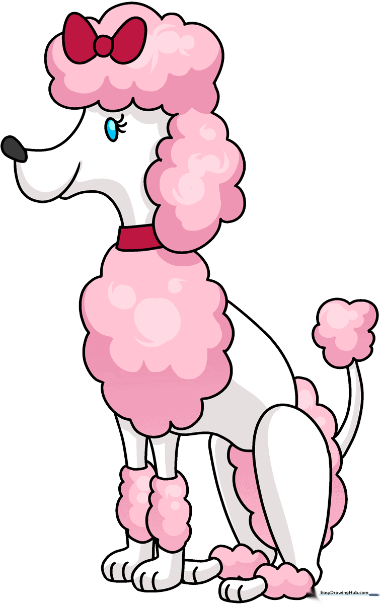A friendly, colorful cartoon poodle illustration for kids