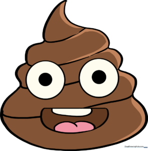 A friendly, finished poop emoji drawing, vibrant and ready for display.