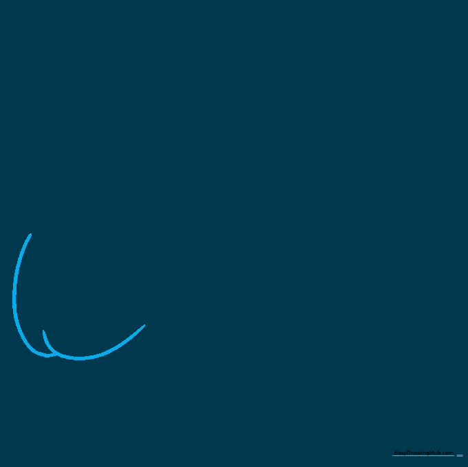 Two overlapping curved lines forming the outline of a porcupine's head and snout.