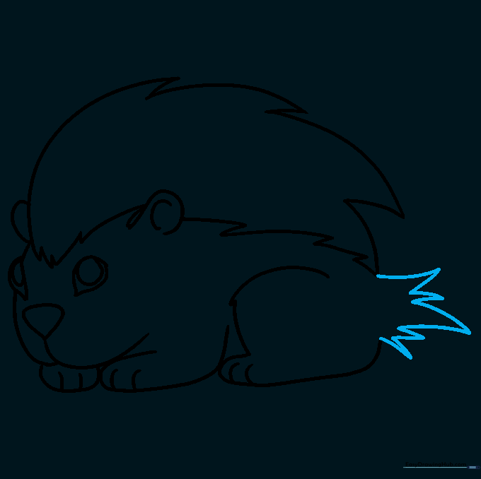 A bushy, quill-covered tail added to the back of the porcupine.