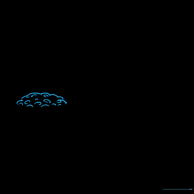 Wavy lines and small half-circles inside the pot to represent a pile of gold coins.