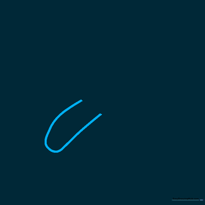 A simple narrow U-shaped line drawn in pencil on white paper, forming the base of a pretzel.