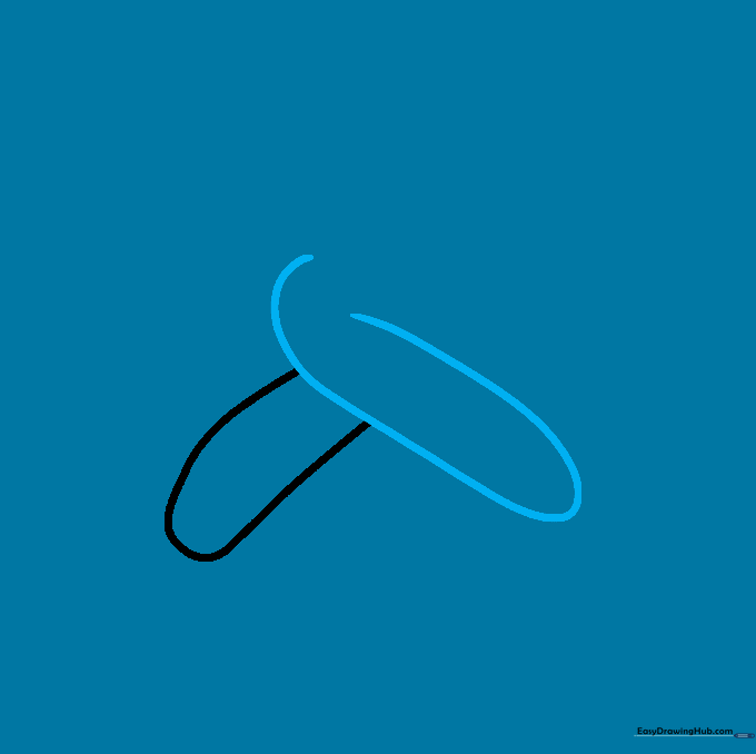 A pencil sketch showing two curved segments of pretzel dough overlapping.