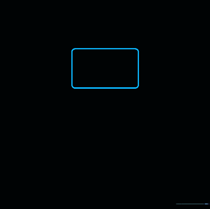 A simple rectangle with rounded corners drawn in pencil on white paper, representing the PS4 controller touchpad.