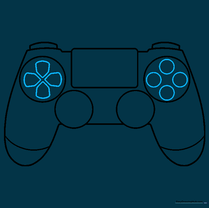 Close-up of the controller face showing the directional pad and action button placement.
