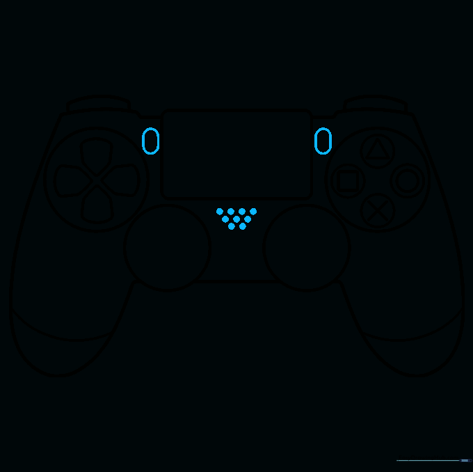 Detailed view of the controller center, including the speaker holes and menu buttons.