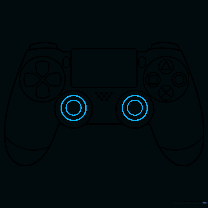 Adding depth to the joysticks by drawing smaller circles within the original joystick guides.