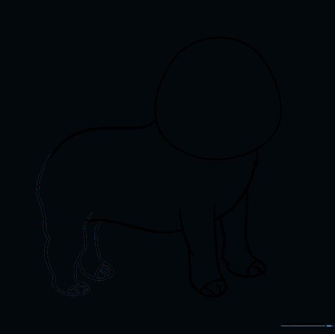 Cleaned up outline of the pug after erasing guide lines