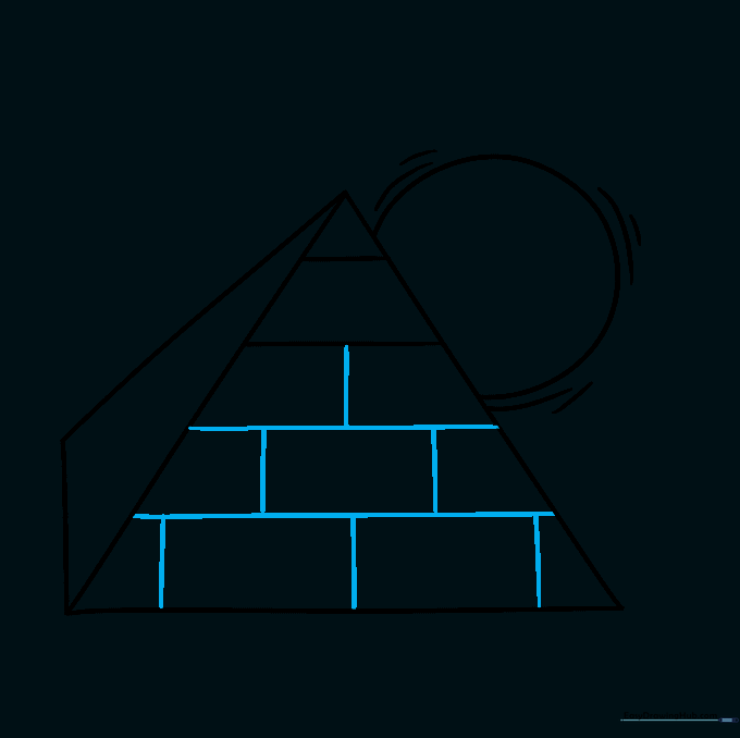 Detailed stone block pattern added to the front face of the pyramid.