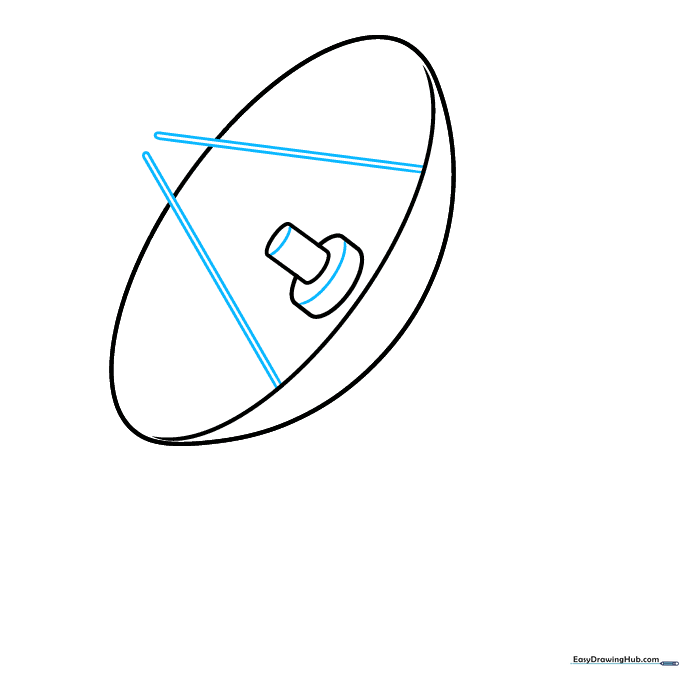 Adding depth to the feed horn and extending support lines from the dish.