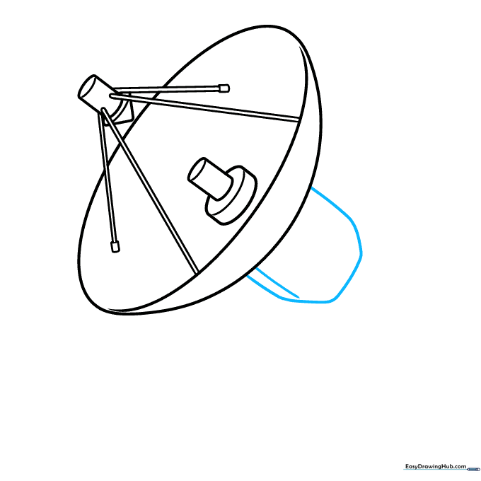Drawing the protective housing on the back of the radar dish.