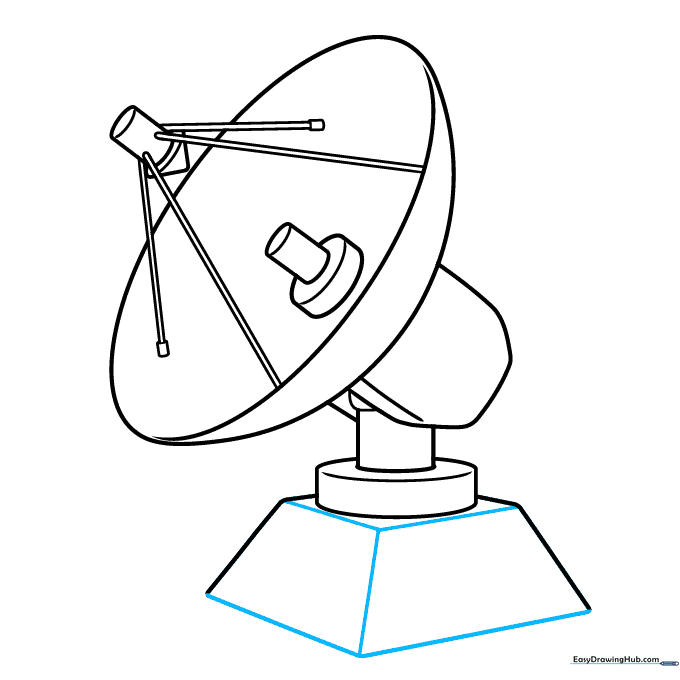 Completing the final outline of the radar antenna base.
