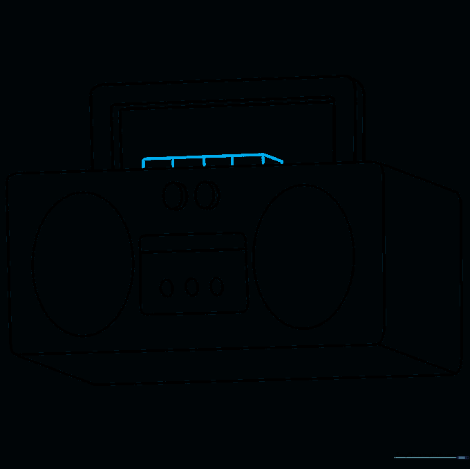 Adding small control buttons to the top of the radio for music playback.