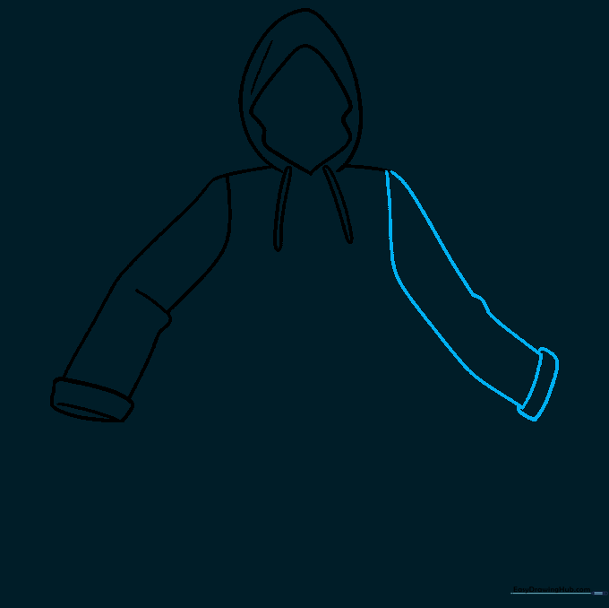 Adding the second sleeve to the rain coat to complete the arm structure.