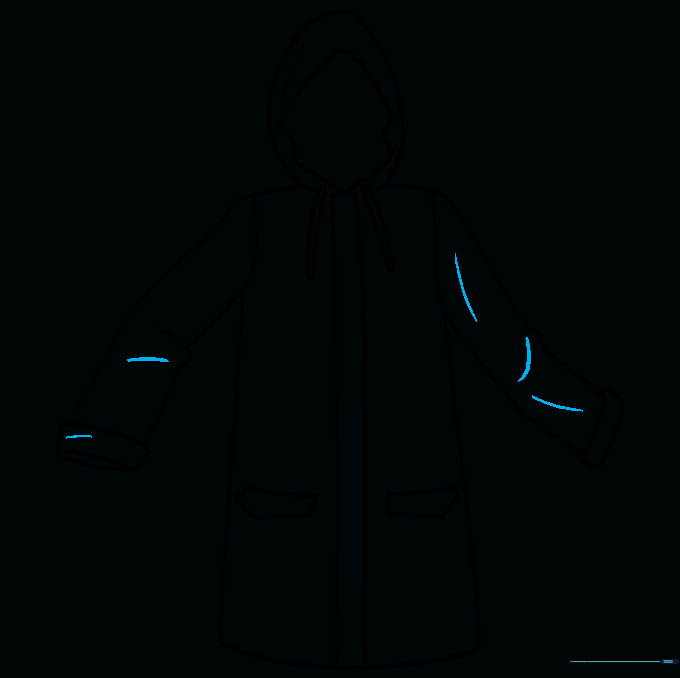 Adding subtle curved lines to the sleeves and torso to represent fabric folds.