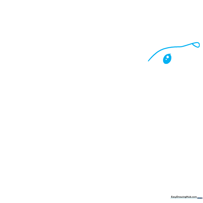 Pencil sketch showing a teardrop-shaped rat nose and a circular eye with a pupil.