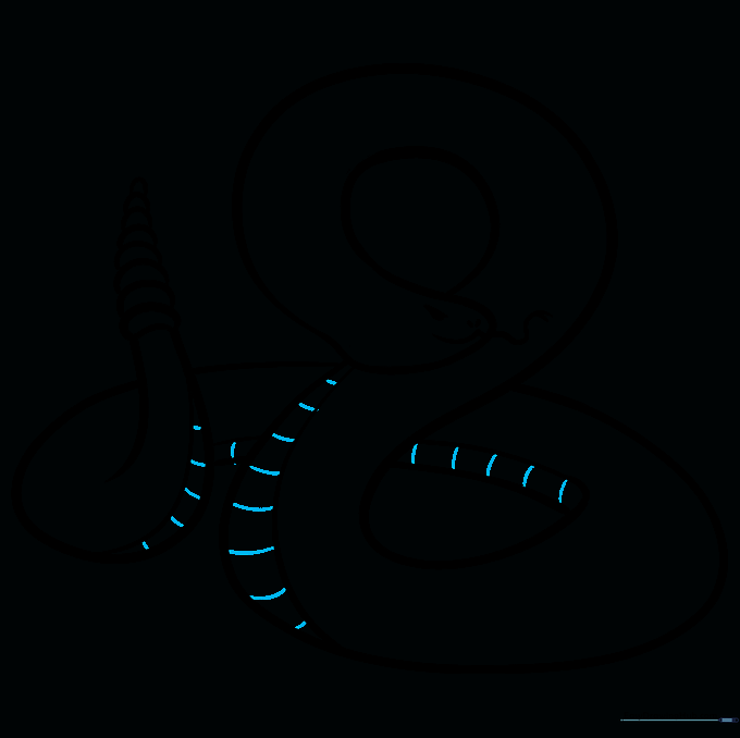 Short, parallel lines added to the belly to represent scales.