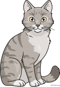 A high-quality, finished drawing of a realistic cat sitting, used as the featured tutorial image.