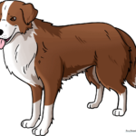 A finished, colored realistic dog drawing displayed as a high-quality art piece.