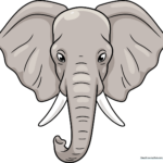 A completed, high-quality realistic elephant head drawing, showcasing detailed skin texture and shading.