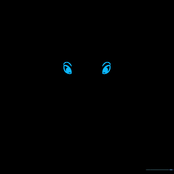 Pencil sketch of two almond-shaped elephant eyes with pupils and upper eyelids on a white background.