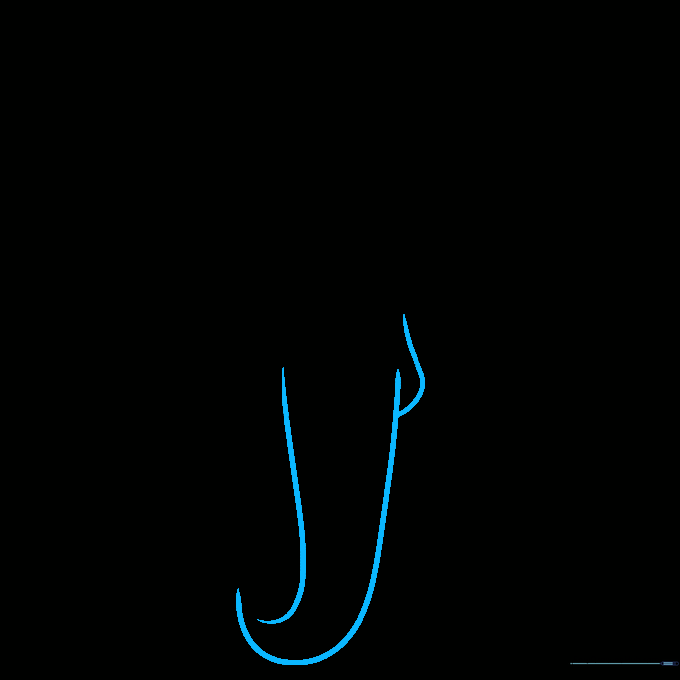 Sketching the long, curved trunk of the elephant and the second tusk.