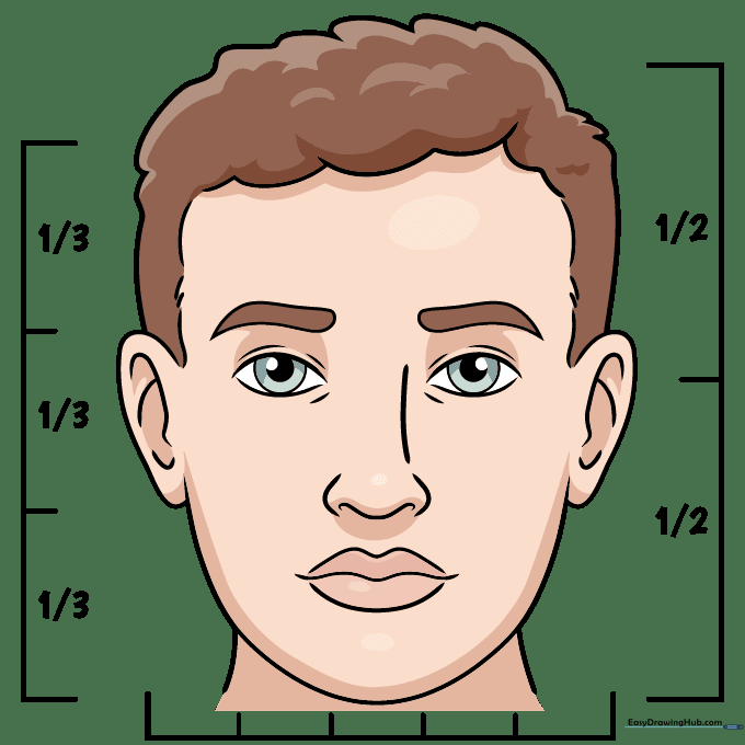 A finished, colored portrait of a realistic face.