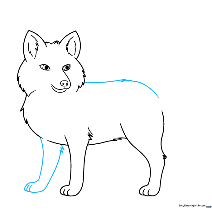 Fox body outline showing both front legs and the back contour.