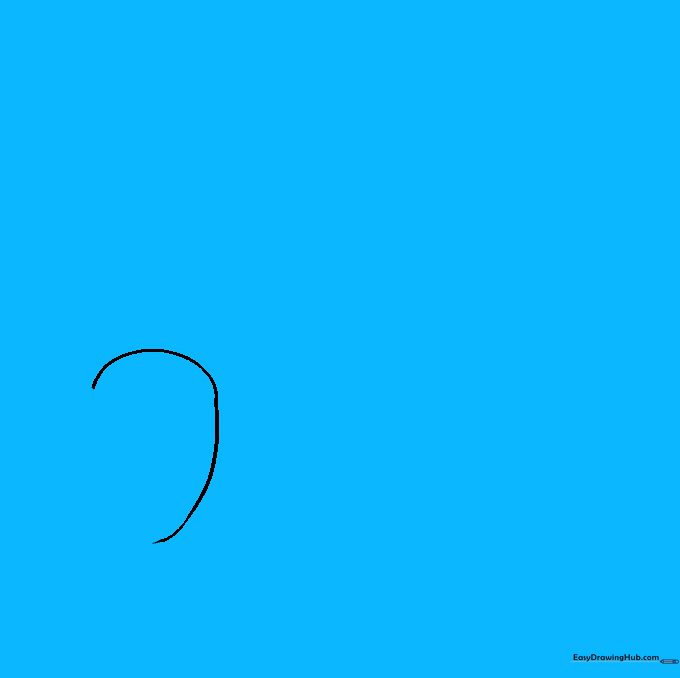 Drawing two triangular horns on the front of the rhino's head shape.