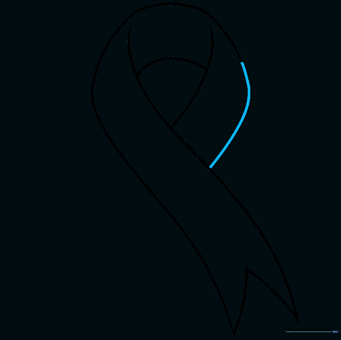 A completed loop outline for the top of the ribbon.