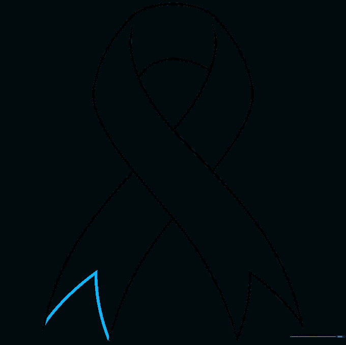 The final V-shaped line closing the second tail of the ribbon.