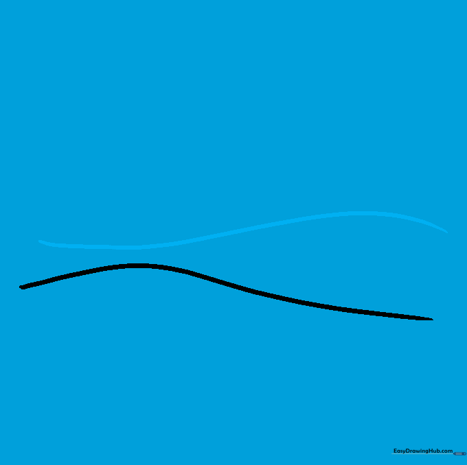 Two connected hills drawn with smooth, continuous curved lines.