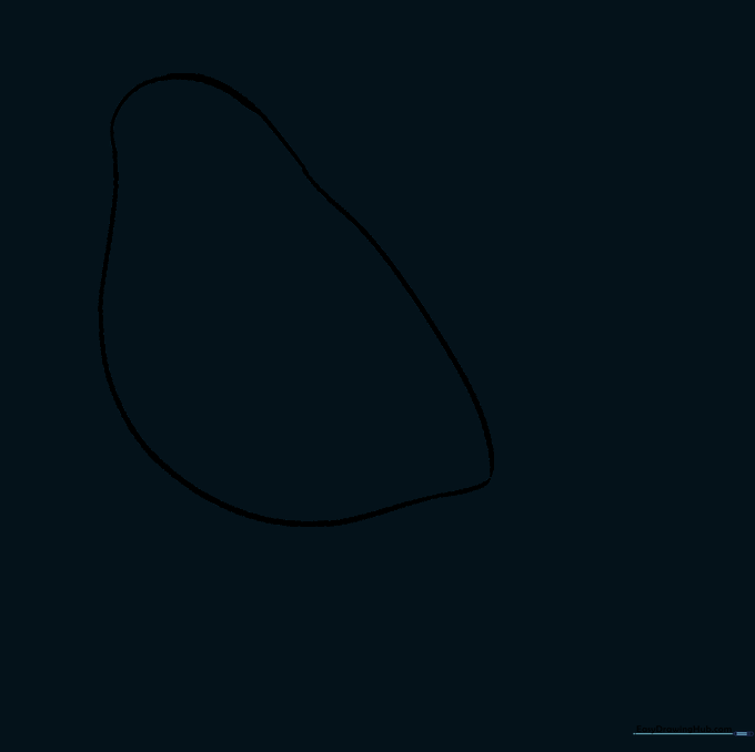 The clean, erased outline of the robin's body shape.